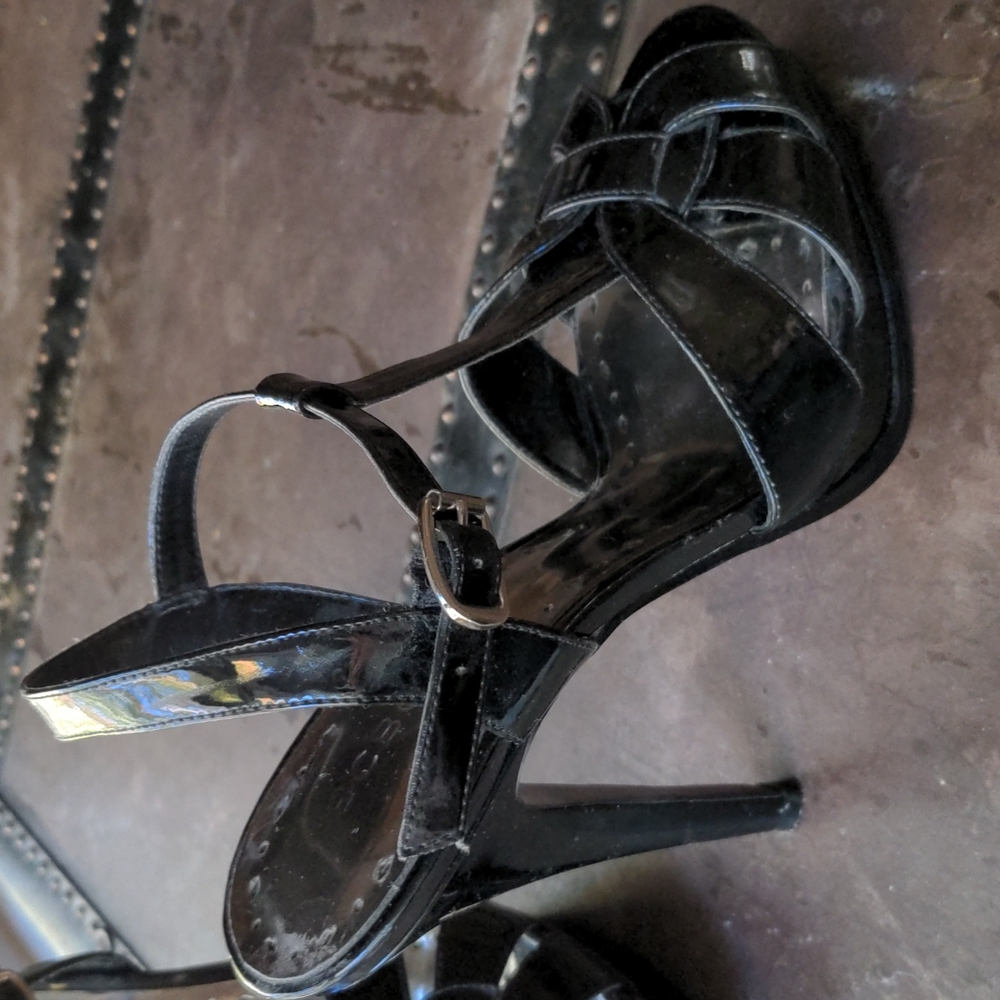 BCBGirls blank patent leather look heels.